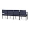 Lesro Lenox Steel 4 Seater with Center Arms, Denim (Blue) Seat, Denim Back, 85.5 W 24.5 L 32 H LS4103 - alternate 3